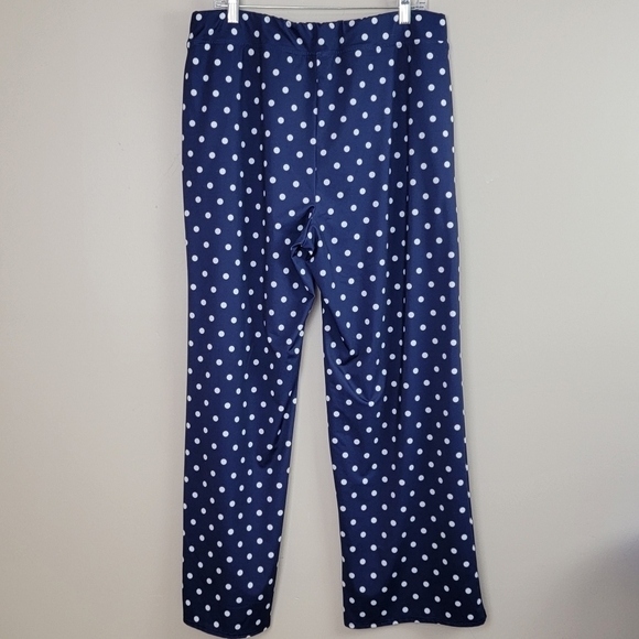 Lands' End Navy Deep Sea Polka Dot‎ Swim Cover Up/Casual Pants Sz L (14-16) - Picture 3 of 8